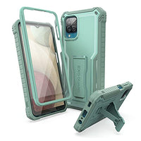 ExoGuard for Samsung Galaxy A12 Case, Rubber Shockproof Full-Body Cover Case Built-in Screen Protector and Kickstand Compatible with Samsung A12 Phone