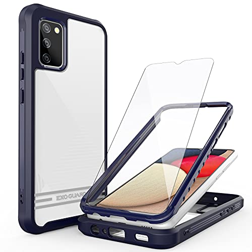 ExoGuard Samsung Galaxy A02S Case Comes with Screen Protector, Clear Hard Back Shockproof Full Body Coverage Phone Case for Samsung A02S