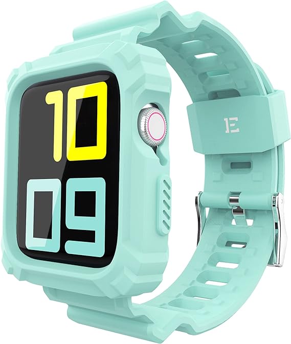 ExoGuard for Apple Watch Bands 38/40/42/44mm Series with Case, Sports Style Replacement Band Strap Shockproof with Bumper Case fits iWatch  6/5/4/3/2/1/SE