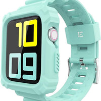 ExoGuard for Apple Watch Bands 38/40/42/44mm Series with Case, Sports Style Replacement Band Strap Shockproof with Bumper Case fits iWatch 6/5/4/3/2/1/SE