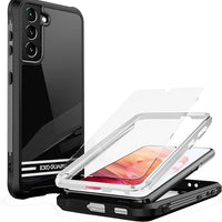 ExoGuard Samsung Galaxy S21 Series Case with Screen Protector, Dual Layer Full Body Protection Cover Clear Back (S21 Ultra Does not come with a screen protector)