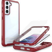 ExoGuard Samsung Galaxy S21 Series Case with Screen Protector, Dual Layer Full Body Protection Cover Clear Back (S21 Ultra Does not come with a screen protector)
