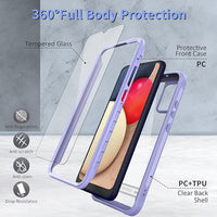 ExoGuard Samsung Galaxy A02S Case Comes with Screen Protector, Clear Hard Back Shockproof Full Body Coverage Phone Case for Samsung A02S