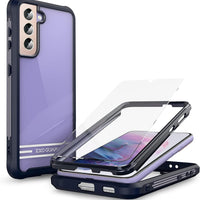 ExoGuard Samsung Galaxy S21 Series Case with Screen Protector, Dual Layer Full Body Protection Cover Clear Back (S21 Ultra Does not come with a screen protector)