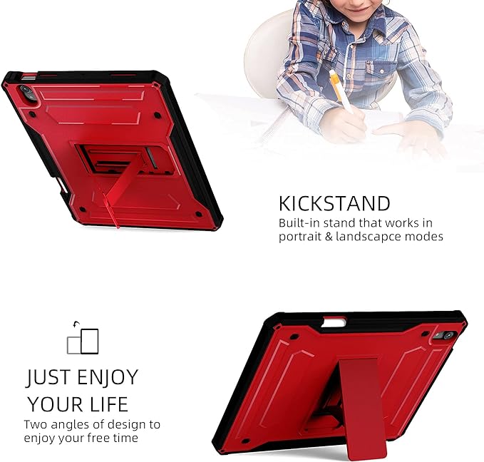ExoGurad for iPad Air 4th Generation Case with Pencil Holder, Heavy Duty Full Body Protective Cover 10. 9 Inch Case with Built-in Screen Protector and Kickstand