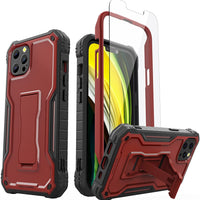 ExoGuard for iPhone 13 Series Case, Rubber Shockproof Full Body Cover Case with Tempered Glass Screen Protector Built-in Kickstand for iPhone 13/iPhone 13 Mini/iPhone 13 Pro/iPhone 13 Pro Max