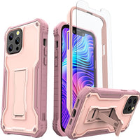 ExoGuard for iPhone 13 Series Case, Rubber Shockproof Full Body Cover Case with Tempered Glass Screen Protector Built-in Kickstand for iPhone 13/iPhone 13 Mini/iPhone 13 Pro/iPhone 13 Pro Max
