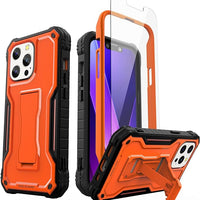 ExoGuard for iPhone 13 Series Case, Rubber Shockproof Full Body Cover Case with Tempered Glass Screen Protector Built-in Kickstand for iPhone 13/iPhone 13 Mini/iPhone 13 Pro/iPhone 13 Pro Max