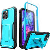 ExoGuard for iPhone 13 Series Case, Rubber Shockproof Full Body Cover Case with Tempered Glass Screen Protector Built-in Kickstand for iPhone 13/iPhone 13 Mini/iPhone 13 Pro/iPhone 13 Pro Max