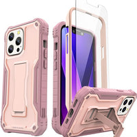 ExoGuard for iPhone 13 Series Case, Rubber Shockproof Full Body Cover Case with Tempered Glass Screen Protector Built-in Kickstand for iPhone 13/iPhone 13 Mini/iPhone 13 Pro/iPhone 13 Pro Max