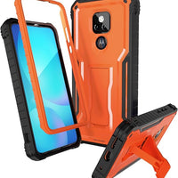 ExoGuard for Moto G Play 2021 Case, Rubber Shockproof Full-Body Cover Case Built-in Screen Protector and Kickstand Compatible with Moto G Play 2021 Phone