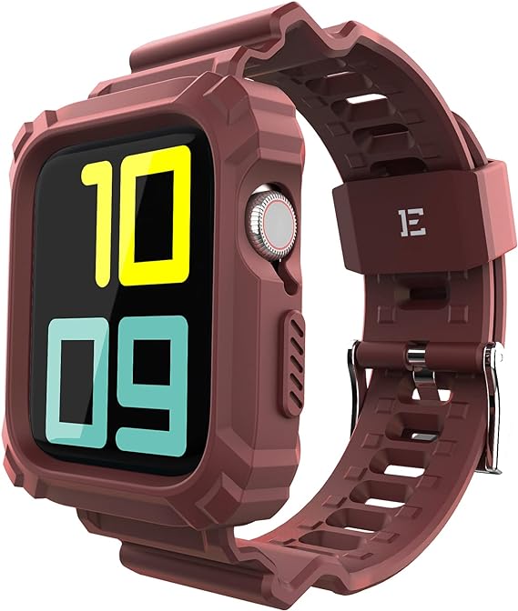 ExoGuard for Apple Watch Bands 38/40/42/44mm Series with Case, Sports Style Replacement Band Strap Shockproof with Bumper Case fits iWatch  6/5/4/3/2/1/SE