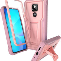 ExoGuard for Moto G Play 2021 Case, Rubber Shockproof Full-Body Cover Case Built-in Screen Protector and Kickstand Compatible with Moto G Play 2021 Phone