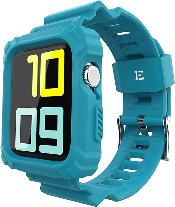 ExoGuard for Apple Watch Bands 38/40/42/44mm Series with Case, Sports Style Replacement Band Strap Shockproof with Bumper Case fits iWatch  6/5/4/3/2/1/SE
