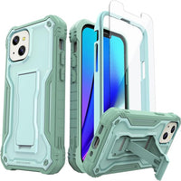 ExoGuard for iPhone 13 Series Case, Rubber Shockproof Full Body Cover Case with Tempered Glass Screen Protector Built-in Kickstand for iPhone 13/iPhone 13 Mini/iPhone 13 Pro/iPhone 13 Pro Max