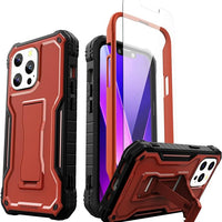 ExoGuard for iPhone 13 Series Case, Rubber Shockproof Full Body Cover Case with Tempered Glass Screen Protector Built-in Kickstand for iPhone 13/iPhone 13 Mini/iPhone 13 Pro/iPhone 13 Pro Max