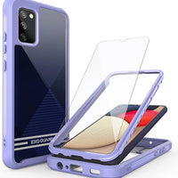ExoGuard Samsung Galaxy A02S Case Comes with Screen Protector, Clear Hard Back Shockproof Full Body Coverage Phone Case for Samsung A02S