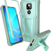 ExoGuard for Moto G Play 2021 Case, Rubber Shockproof Full-Body Cover Case Built-in Screen Protector and Kickstand Compatible with Moto G Play 2021 Phone