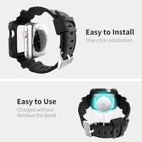 ExoGuard for Apple Watch Bands 38/40/42/44mm Series with Case, Sports Style Replacement Band Strap Shockproof with Bumper Case fits iWatch 6/5/4/3/2/1/SE