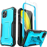 ExoGuard for iPhone 13 Series Case, Rubber Shockproof Full Body Cover Case with Tempered Glass Screen Protector Built-in Kickstand for iPhone 13/iPhone 13 Mini/iPhone 13 Pro/iPhone 13 Pro Max