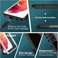 ExoGuard Samsung Galaxy S21 Series Case with Screen Protector, Dual Layer Full Body Protection Cover Clear Back (S21 Ultra Does not come with a screen protector)