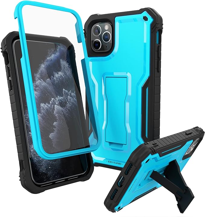 ExoGuard for iPhone 11 Series Case, Rubber Shockproof Full-Body Cover Case Built-in Screen Protector with Kickstand for iPhone 11/iPhone 11 Pro/iPhone 11 Pro Max