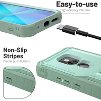 ExoGuard for Moto G Play 2021 Case, Rubber Shockproof Full-Body Cover Case Built-in Screen Protector and Kickstand Compatible with Moto G Play 2021 Phone