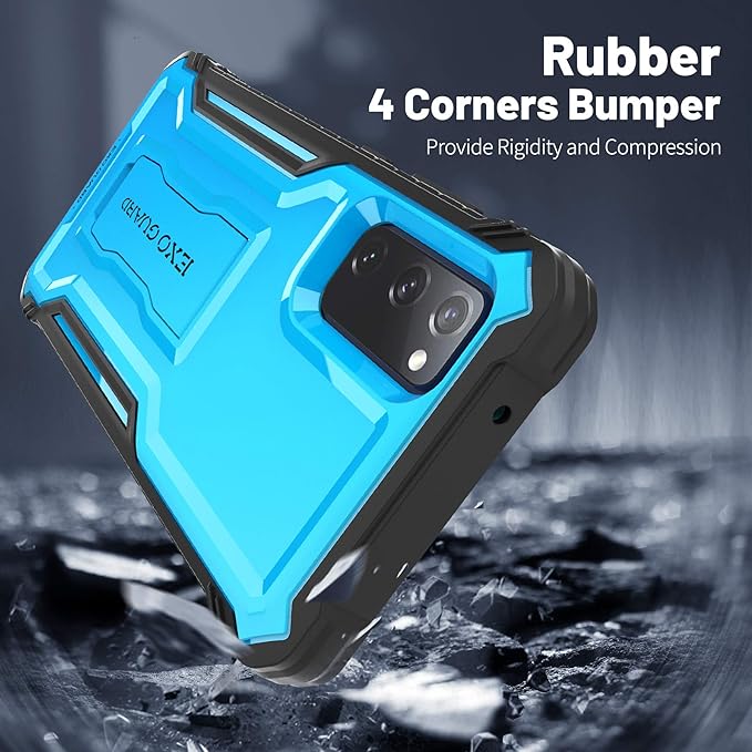 ExoGuard Samsung Galaxy S20 FE 5G Case, Rubber Shockproof Full-Body Cover Case Built-in Screen Protector with Kickstand for Samsung S20 FE 5G Phone
