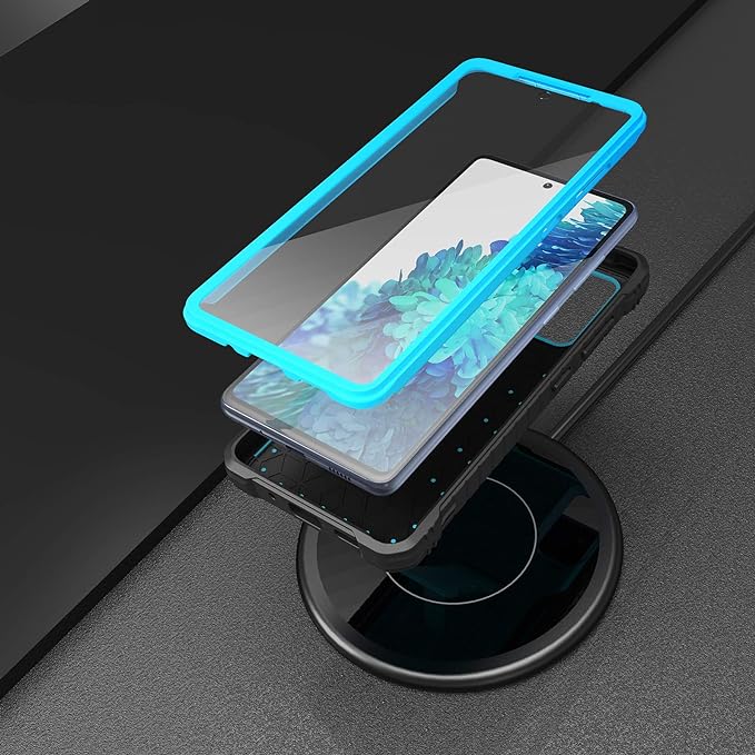ExoGuard Samsung Galaxy S20 FE 5G Case, Rubber Shockproof Full-Body Cover Case Built-in Screen Protector with Kickstand for Samsung S20 FE 5G Phone