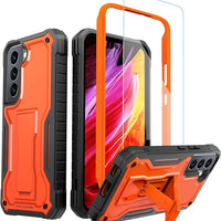ExoGuard for Samsung Galaxy S22 Series Case, Rubber Shockproof Heavy Duty Case with Screen Protector Built-in Kickstand for Samsung S22 / Samsung S22 Plus / Samsung S22 Ultra(S22 Ultra Does not come with a screen protector)