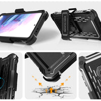 ExoGuard Belt Clip Holster and Case for Samsung Galaxy S21 Series, Heavy Duty Belt Clip Holster and Adjustable with 360 Degree Rotation, No Screen Protector (Black)