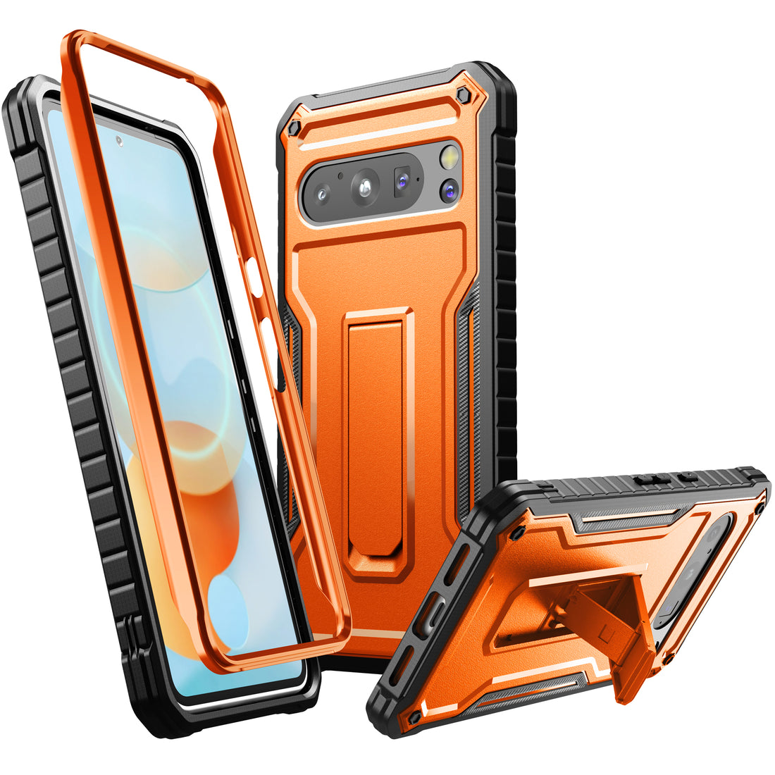 ExoGuard for Google Pixel 8 Series Case, Built in Kickstand Rubber Shockproof Impact Resistance Protective Cover Phone Case with Google Pixel 8/Google Pixel 8 Pro