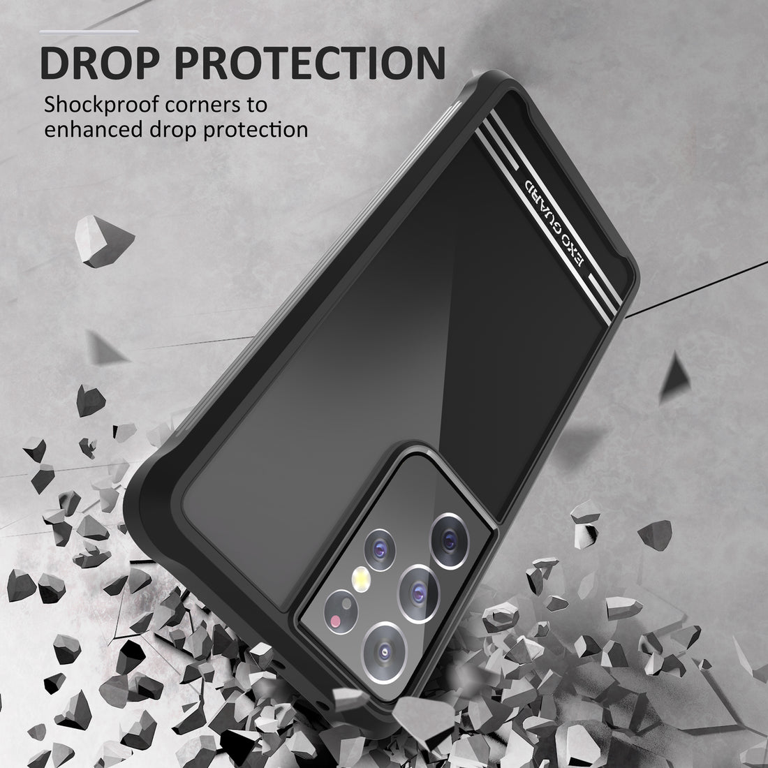 ExoGuard Samsung Galaxy S21 Series Case with Screen Protector, Dual Layer Full Body Protection Cover Clear Back (S21 Ultra Does not come with a screen protector)