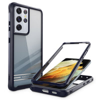 ExoGuard Samsung Galaxy S21 Series Case with Screen Protector, Dual Layer Full Body Protection Cover Clear Back (S21 Ultra Does not come with a screen protector)
