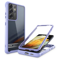 ExoGuard Samsung Galaxy S21 Series Case with Screen Protector, Dual Layer Full Body Protection Cover Clear Back (S21 Ultra Does not come with a screen protector)