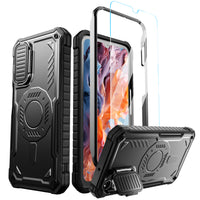 ExoGuard for Samsung Galaxy A15 Case with Screen Protector, Rubber Full-Body Cover Protective Case with Camera Cover and Kickstand Function
