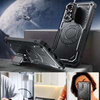 ExoGuard for Samsung Galaxy A15 Case with Screen Protector, Rubber Full-Body Cover Protective Case with Camera Cover and Kickstand Function