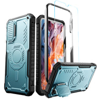 ExoGuard for Samsung Galaxy A15 Case with Screen Protector, Rubber Full-Body Cover Protective Case with Camera Cover and Kickstand Function