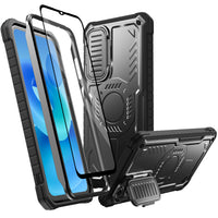 ExoGuard for Samsung Galaxy S23 FE Case with Screen Protector,Rubber Full-Body Cover Protective Case with Camera Cover and Kickstand Function
