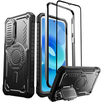ExoGuard for Samsung Galaxy S23 FE Case with Screen Protector,Rubber Full-Body Cover Protective Case with Camera Cover and Kickstand Function