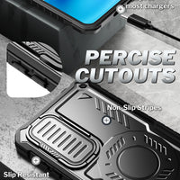 ExoGuard for Samsung Galaxy S23 FE Case with Screen Protector,Rubber Full-Body Cover Protective Case with Camera Cover and Kickstand Function
