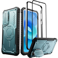 ExoGuard for Samsung Galaxy S23 FE Case with Screen Protector,Rubber Full-Body Cover Protective Case with Camera Cover and Kickstand Function