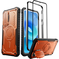 ExoGuard for Samsung Galaxy S23 FE Case with Screen Protector,Rubber Full-Body Cover Protective Case with Camera Cover and Kickstand Function