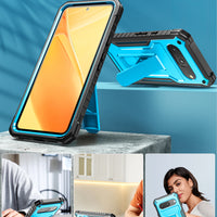ExoGuard for Google Pixel 8 Series Case, Built in Kickstand Rubber Shockproof Impact Resistance Protective Cover Phone Case with Google Pixel 8/Google Pixel 8 Pro