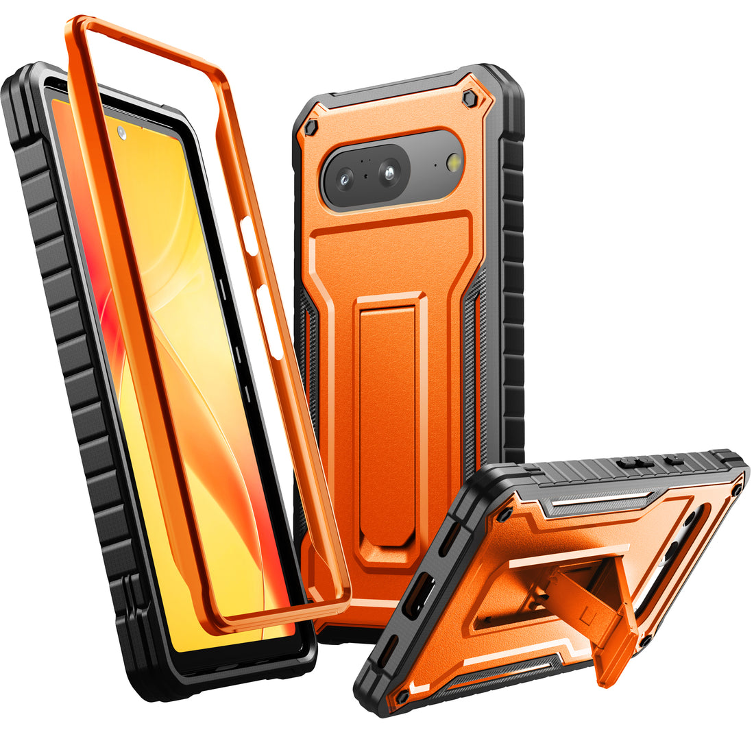 ExoGuard for Google Pixel 8 Series Case, Built in Kickstand Rubber Shockproof Impact Resistance Protective Cover Phone Case with Google Pixel 8/Google Pixel 8 Pro
