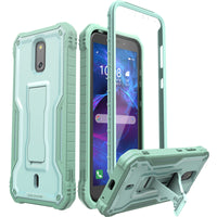 ExoGuard for Cricket Debut Case, Compatible with ATT Calypso 2 Phone, Rubber Shockproof Full Body Cover Case Built in Screen Protector and Kickstand