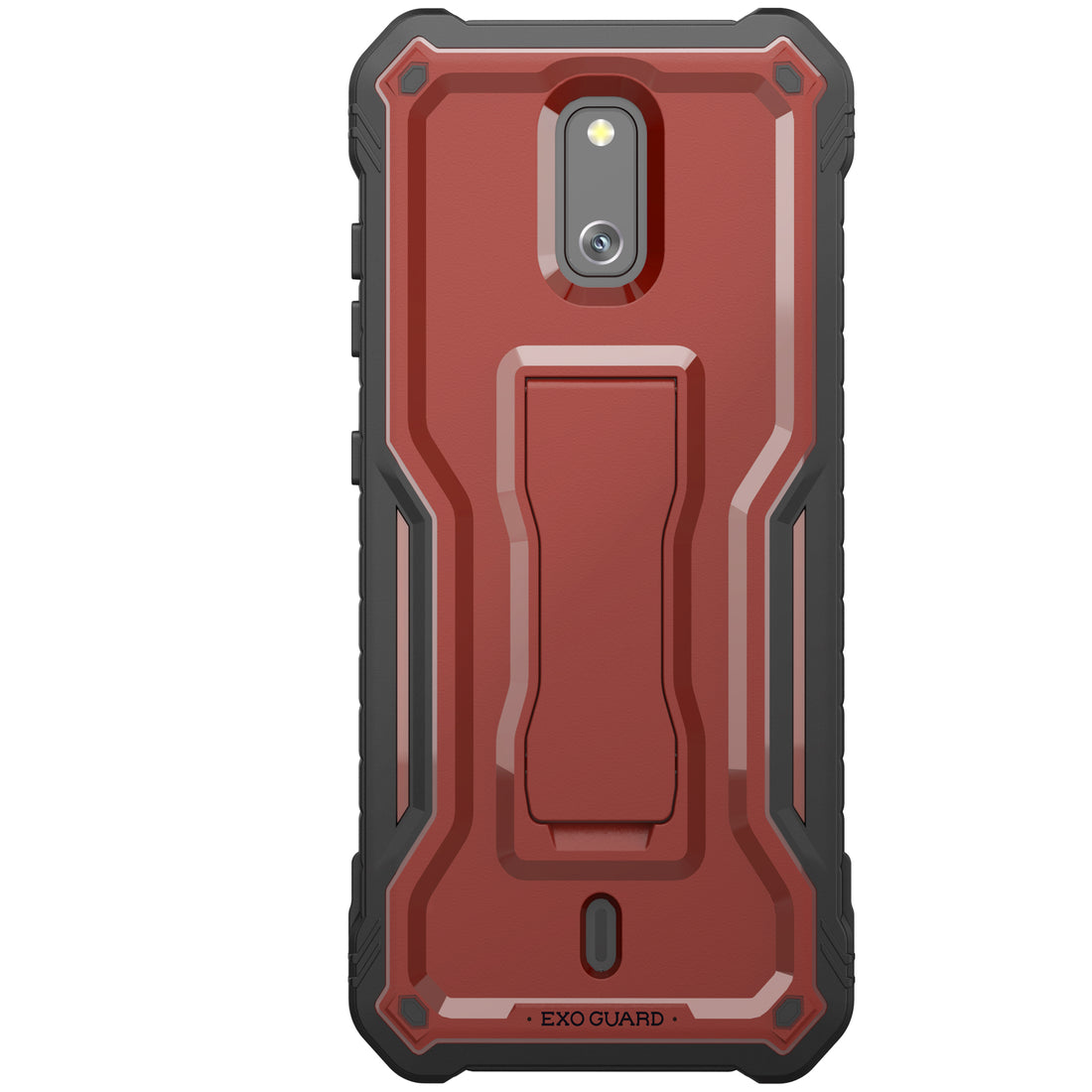 ExoGuard for Cricket Debut Case, Compatible with ATT Calypso 2 Phone, Rubber Shockproof Full Body Cover Case Built in Screen Protector and Kickstand