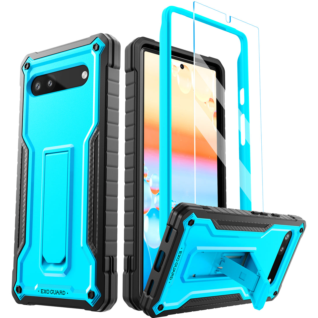 ExoGuard for Google Pixel 6 Series Case, Built-in Kickstand Rubber Shockproof Heavy Duty Case with Screen Protector forGoogle Pixel 6/Google Pixel 6A/ Google Pixel 6 Pro(Pixel 6 Pro Does not come with a screen protector)
