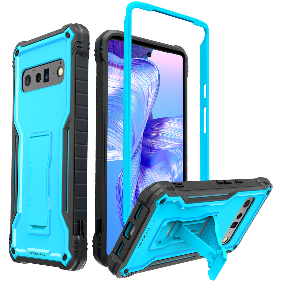 ExoGuard for Google Pixel 6 Series Case, Built-in Kickstand Rubber Shockproof Heavy Duty Case with Screen Protector forGoogle Pixel 6/Google Pixel 6A/ Google Pixel 6 Pro(Pixel 6 Pro Does not come with a screen protector)