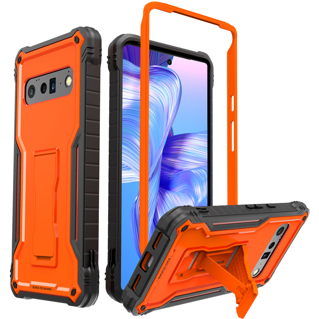 ExoGuard for Google Pixel 6 Series Case, Built-in Kickstand Rubber Shockproof Heavy Duty Case with Screen Protector forGoogle Pixel 6/Google Pixel 6A/ Google Pixel 6 Pro(Pixel 6 Pro Does not come with a screen protector)